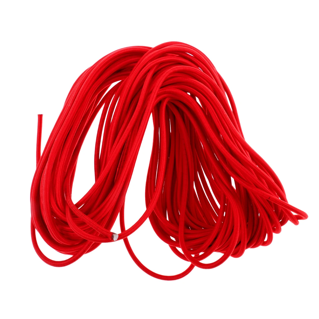 6mm Red Strong Elastic Bungee Rope Shock Cord Stretch String Tie Down Roof Rack Tent Kayak Boat Bag Luggage DIY Craft UV Stable 