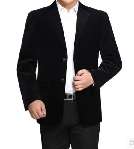 S-3XL Лидер продаж! Новая мужская одежда золотой бархатный костюм в полоску Вельветовая верхняя одежда бизнес отдыха размера плюс мужская верхняя одежда