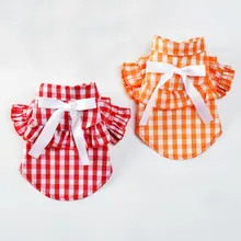 Small Dog Pet Cat Clothes Beautiful Cat Apparel Fashion Plaid Shirt for Cats Kitten Cotton Puppies Summer Clothing XS S M L XL