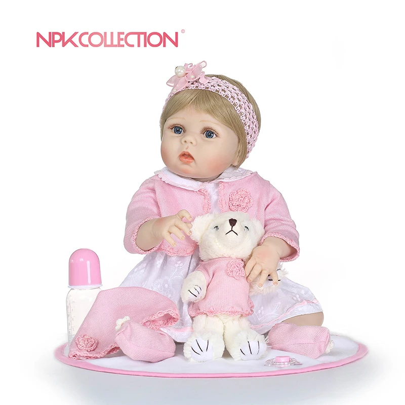 

NPKCOLLECTION 22inch full vinly silicone reborn baby girl doll bebe gift playmates toys for children bonecas