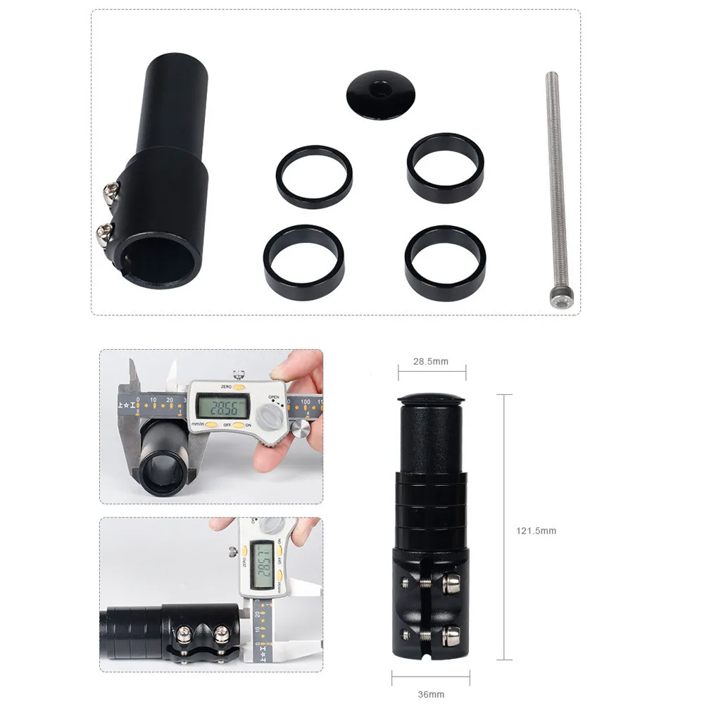 Bicycle Handle Adapter Extender Tube MTB Cross Bike Height Sports Outdoors Cycling Accessories Black Handlebar #3S26 (9)