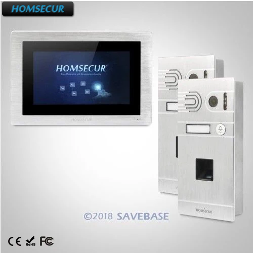 

HOMSECUR 7" Video Door Entry Security Intercom+Fingerprint Camera for Apartment BC061-S +BM714-S