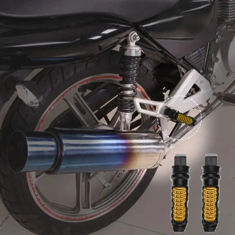VODOOL 2pcs Universal Aluminum Motorcycle Rear Passenger Foot Pegs