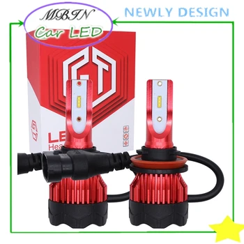 

Chinese red bright white Mk5 led headlight H8 H11 8000LM 72w ZES chips car front lamp driving bulb free shipping