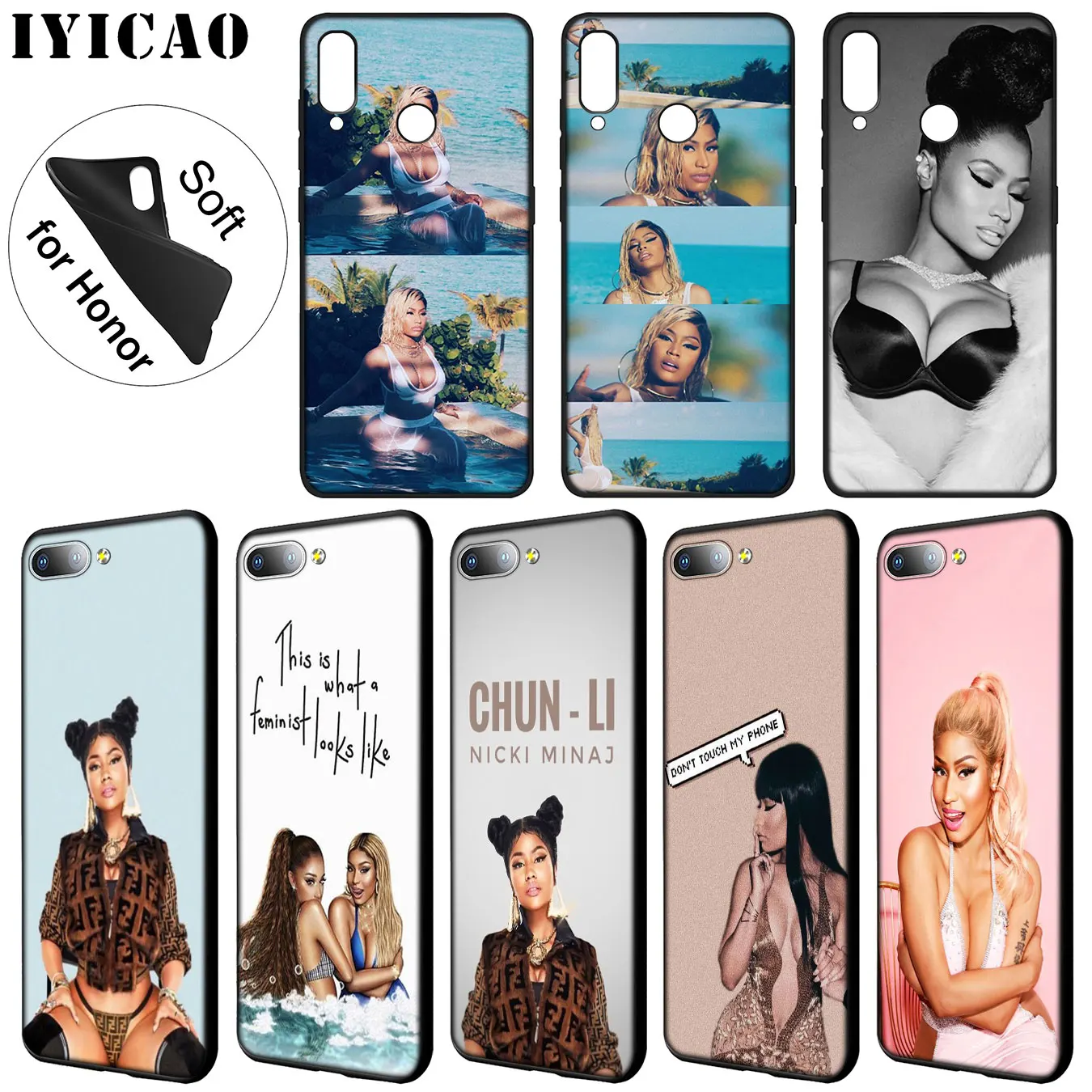 Мягкий силиконовый чехол для телефона IYICAO Rap singer Nicki Minaj Huawei Y9 Y7 Y6 Prime 2019 Honor 20 8C 8X8 9