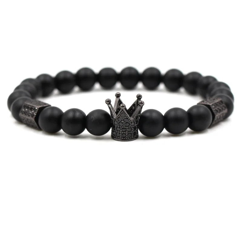 

NEW Men Woman Bead punk Bracelet Crown helmet Charm Bangle Natural Beads Buddha Bracelet for Women and Mens Pulseras Masculina