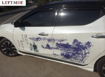 

LEFT SIDE Car Stickers Chinese Ink Flowe Creative Support Tailor-made Decoration Car Styling Protective Film Not Hurt Car Paint