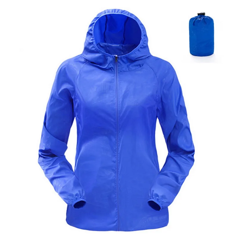 royal blue Sfit Мужская и женская одежда для защиты от солнца большого размера-тонкая спортивная ветровка быстросохнущие рыболовные снасти пальто на молнии - Цвет: royal blue