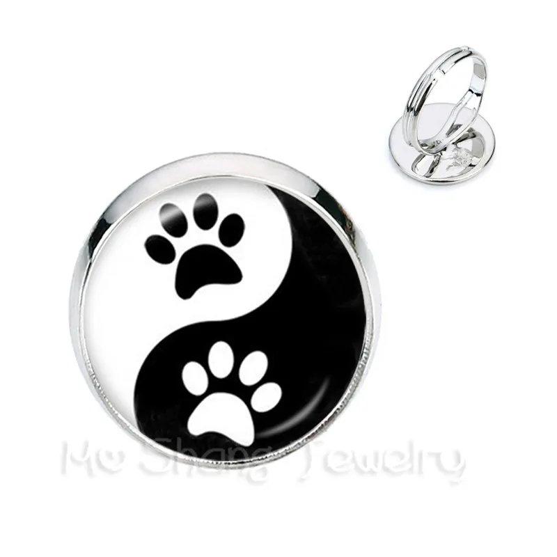 Новейшие модные регулируемые кольца ручной работы Taoist Tai Chi Yin &amp Yang