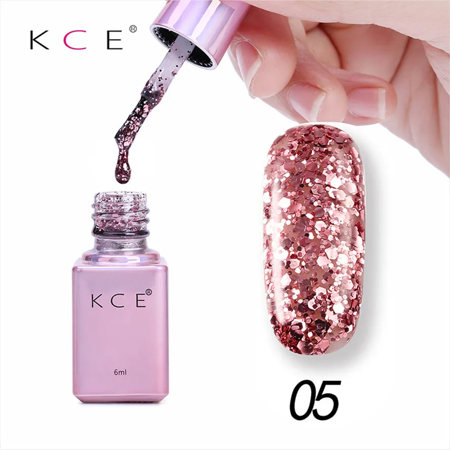 Лак для ногтей DIY KCE 1 шт. 6 мл модный алмазный блеск вечерние лак с блестками гель