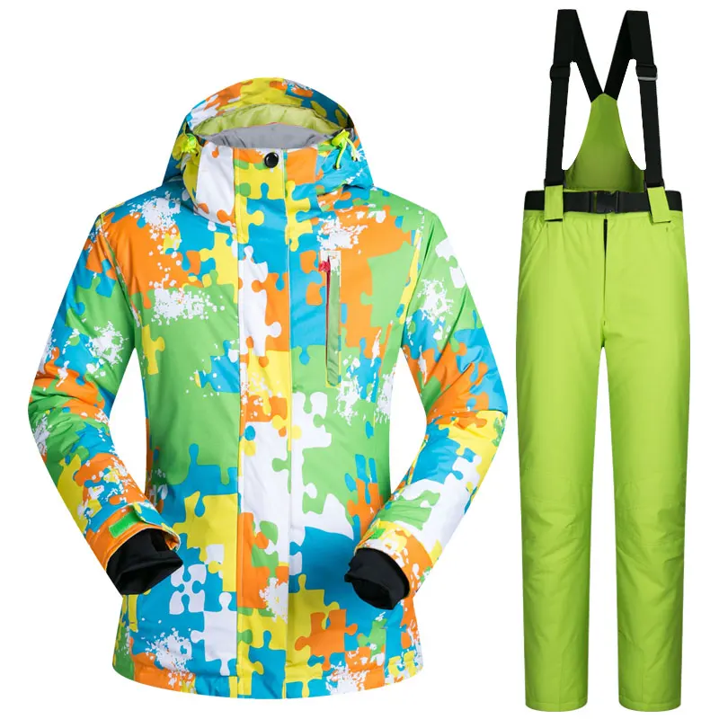 MUTUSNOW Высокое качество для мужчин мужской лыжный костюм Открытый Снег Куртки ветрозащитные водонепроницаемые брюки сноуборд костюм зимние лыжные куртки бренды - Цвет: NAN L  GREEN