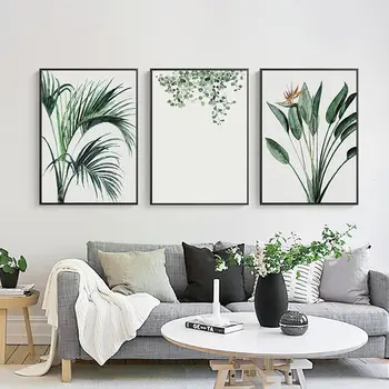 

Fresh Simple Green Plant Leaves A2 A3 A4 Canvas Painting Art Abstract Print Poster Picture Wall Living Room Office Home Decor