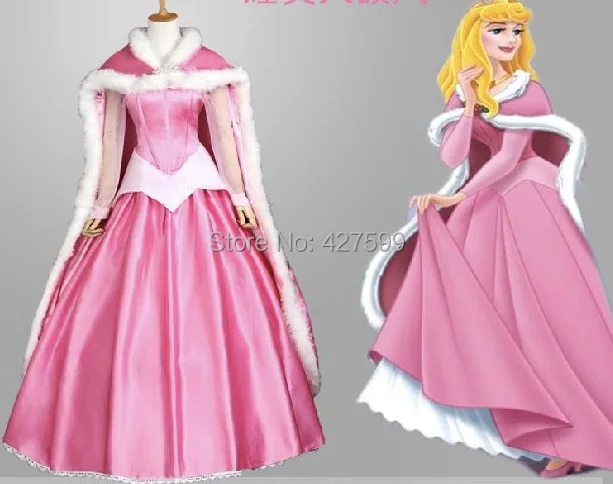 Robe rose belle au bois dormant princesse aurore Costume Cosplay avec