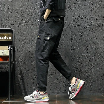

Autumn Winter Black Cargo Pants Military Fashion Cotton Man Trousers Long Casual Camouflage Harem Pants Men Pantalon Cargo Hombr