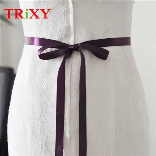 TRiXY, S40-2CM,, тонкий свадебный пояс, лента, свадебные пояса, дешевые ленты, свадебные пояса 2 см - Цвет: purple