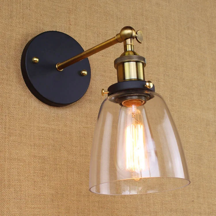 

Loft American vintage single-head small protected wall lamp