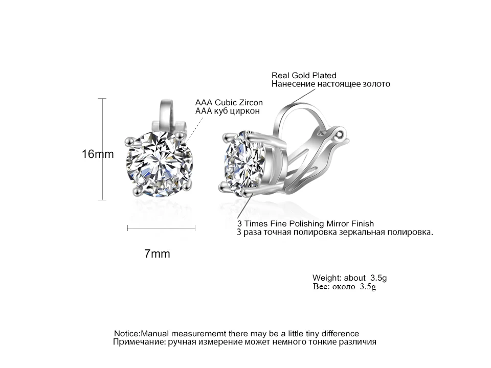 ZAKOL Cubic Zirconia Clip Earrings для Дамская Мода Ювелирные изделия из кристаллов серьги женские Свадебная вечеринка подарок наивысшего качества FSEP526