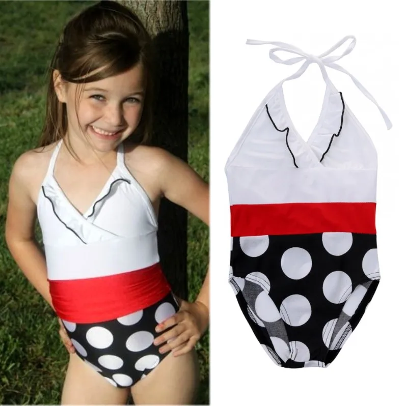 

2017 Children girls Dot One Piece swimsuit bikini baby girl swimwear Costume Bathing Suits Beach Wear swimsuit for girls