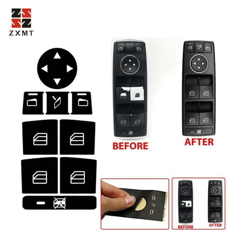 

ZXMT Button Repair Window Decals Stickers Door Lock For Mercedes Benz W204 C250 C300 C350 2008-2014