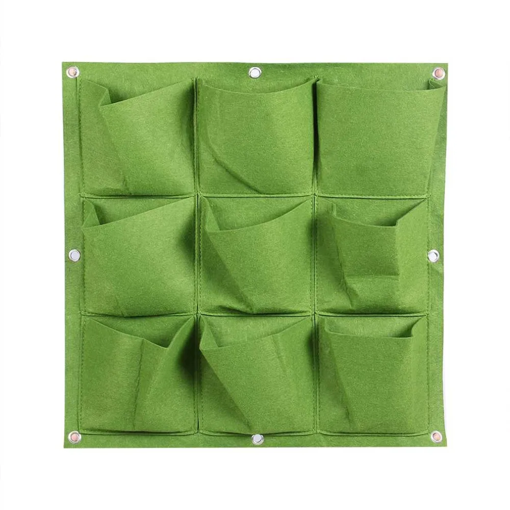 

2017 New 9 Pocket Outdoor Indoor Wall Hanging Planter Vertical Felt Garden Plant Grow Bag Gardening Planting Container Bags