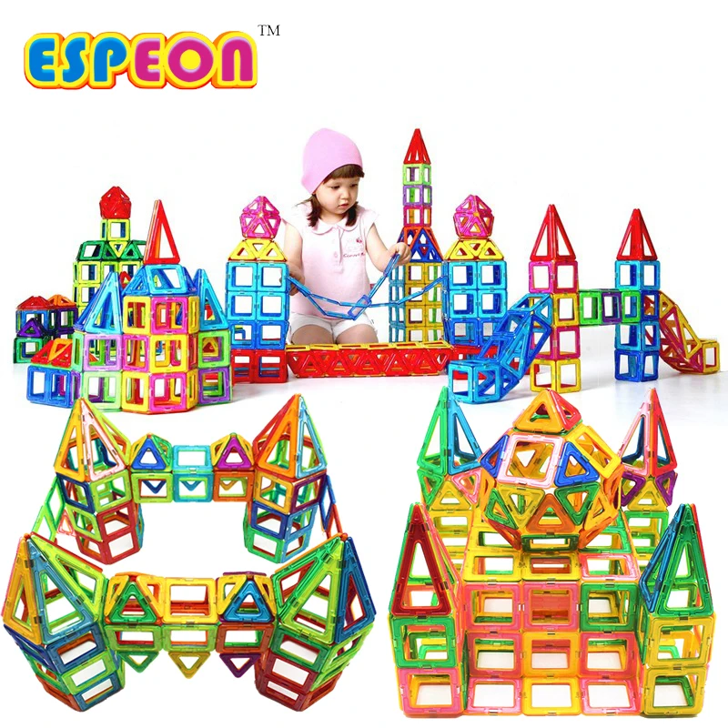 

New 164pcs Mini Magnetic Blocks Educational Construction Set Models Castle Building Toy ABS Magnet Designer Kids Toys