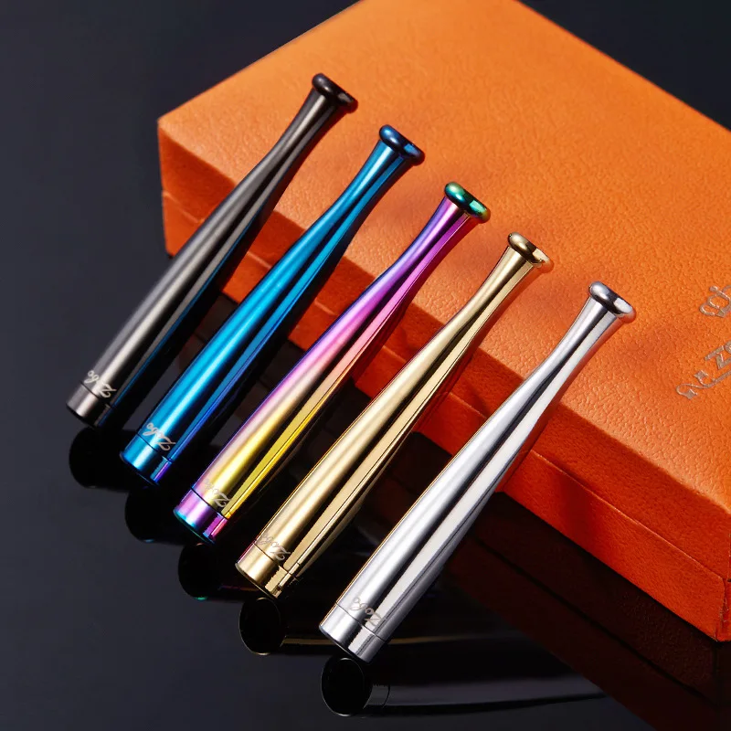 

Baseball Bat Design Thunder Metal Cigarette Holder Filter Tobacco Smoking Pipe Herb Cleaning Recycling Smoke Cigar Holder box