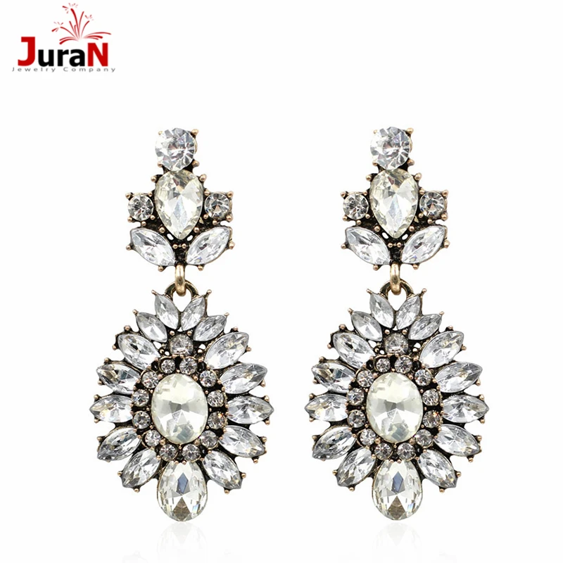 

JURAN New 2018 High Quality Trend Fashion Earring Hot Sale Long Women Crysta Vintage Statement Earrings For Women Jewelry R2203