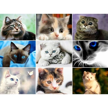 

Diamond Embroidery Cats Diamond Painting Full Square Animals Rhinestones Pictures Beadwork Diamond Mosaic Wall Decor