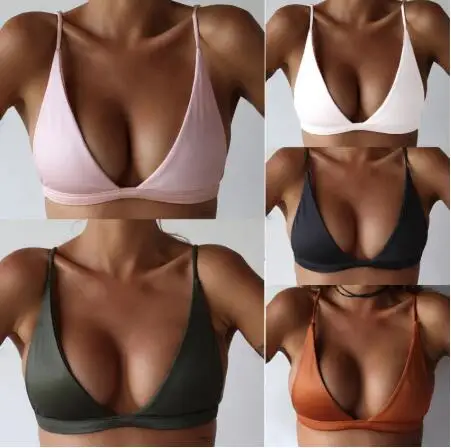 

Sexy Women Cute Girl Set Push UpU Ultrathin Padded Bandage Bikini Top Swimwear Swimsuit Solid Beachwear Only Top Also A Bra