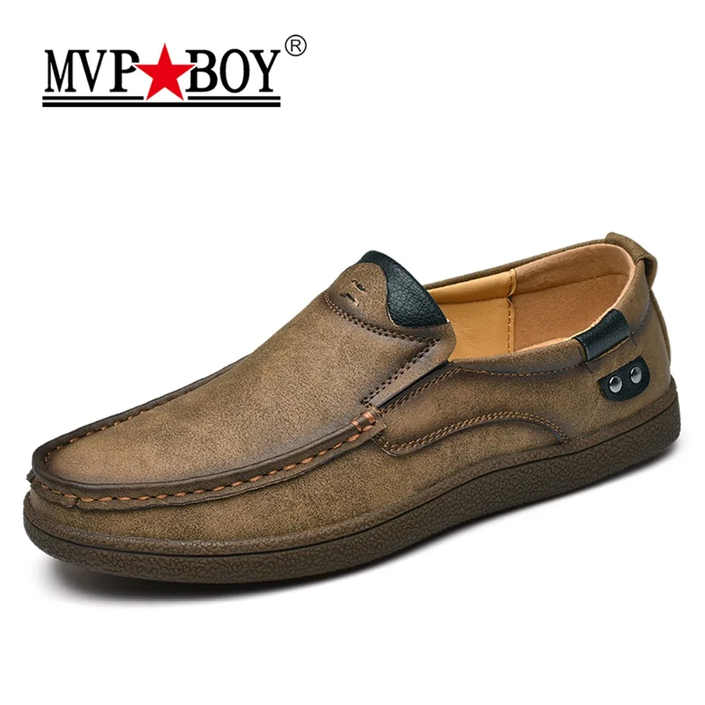 

MVP BOY Slip On Shoes Men 2018 Fashion New Super Fiber Leather Soft Comfortable Men's Casual Shoes Portable Driving Men Shoes