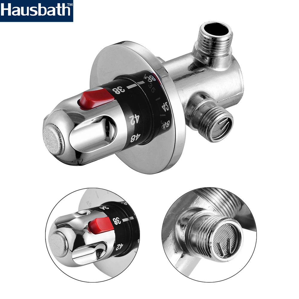 Thermostatic Mixing Valve Temperature Control Water Mixer Wall Mounted Chrome Finished Temperature Control Solar direct warm mix river system center intelligence water diversion organ temperature control mixing ball valve 25 mm thread 1 mpa