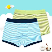Детское нижнее белье из 2 предметов для мальчиков хлопковые детские шорты в полоску, трусы-боксеры для маленьких мальчиков-подростков, трусы-боксеры, От 3 до 10 лет, Q1