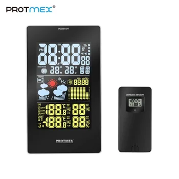 

Color Weather Station, Protmex 3352C Digital Weather Forecast Station Hygrometer LCD Color Display With Outdoor Sensor