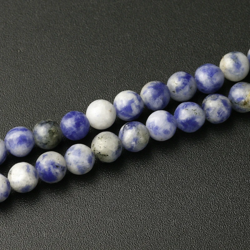 STONE OF POWER Natural Blue Point Stone bracelets OM Lotus Charm Jewelry 6mm Sodalite Bracelet Men Meditation Yoga Women Gift