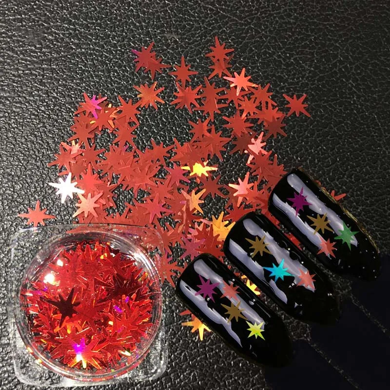 1 коробка разноцветные голографические пайетки для ногтей Блестки для ногтей блестки для маникюра украшения для ногтей