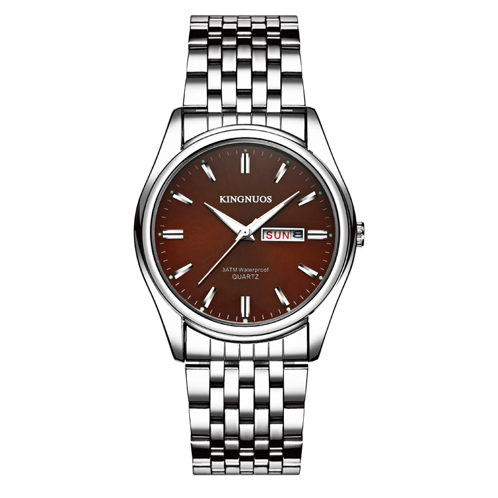 Топ продаж модные роскошные стальные водонепроницаемые наручные часы для мужчин отображение даты недели Hodinky мужские часы браслет женские часы