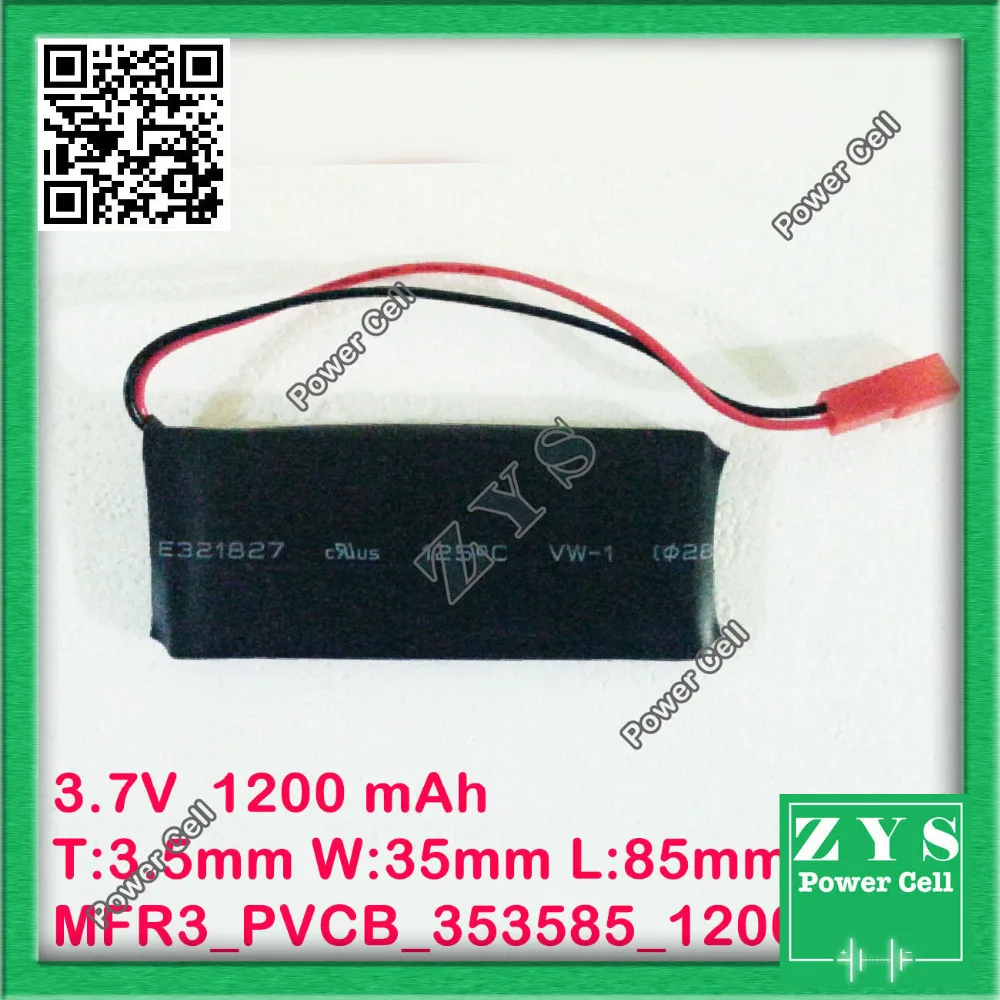 Безопасная упаковка 2 pin 3 7 V 1200mAh Lipo батарея модель 353585 для квадрокоптера дрона UAV