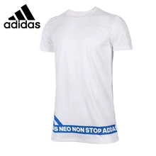 Новое поступление Adidas NEO лейбл M вертикальный 3S T Для мужчин, футболки с коротким рукавом спортивный костюм