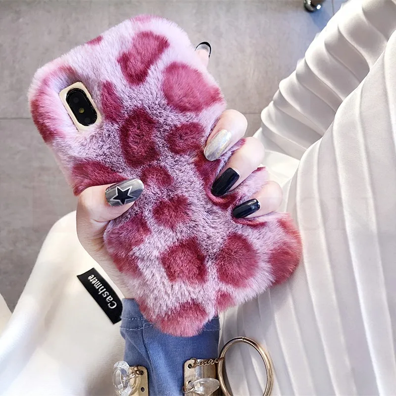 Fur Christmas Phone Case For iPhone XS Max 7 plus Fluffy