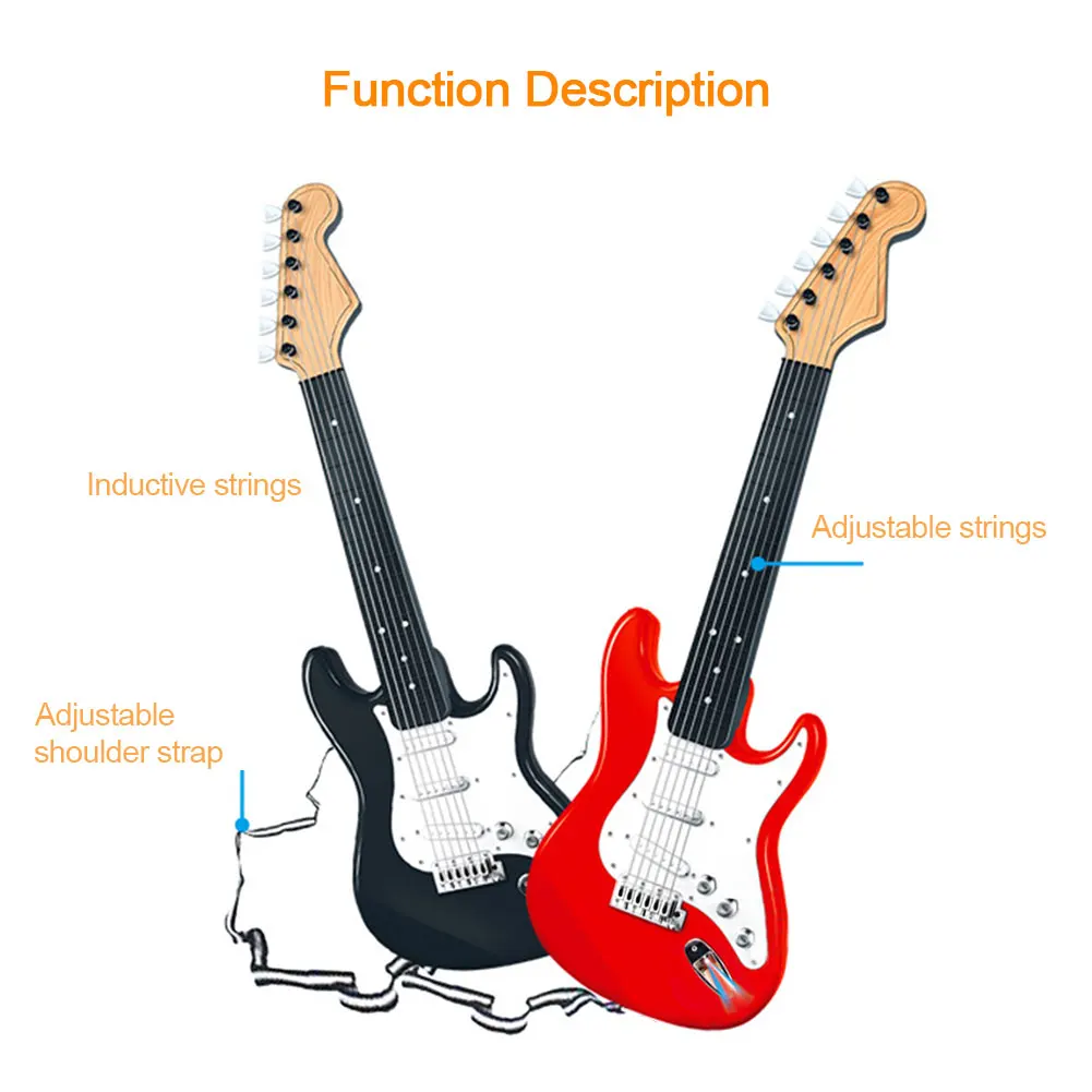 Моделирование двойной режим электрогитары индукции с плечевым ремнем развивающие игрушки Музыкальные инструменты вечерние подарки для детей