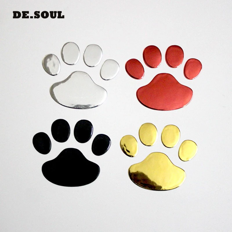 

DE.SOUL Car Accessories PVC On The Bear Paw Dog Car Stickers Personality Scratch 3D Stickers Personality Creative Stickers Pair