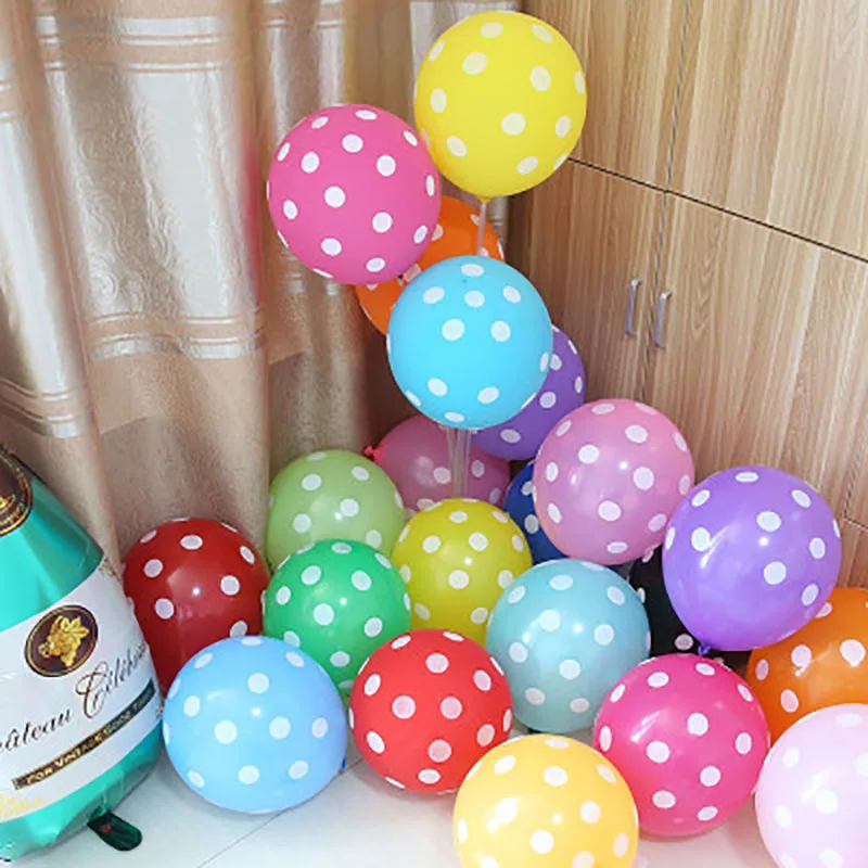 10 шт./лот 12 дюймов цветные латексные шары Божья коровка в горошек вечерние балоны Микки Маус тематическая вечеринка на день рождения украшения