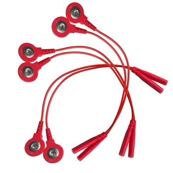 

3pairs Red Electrode Lead Wires Plug 2.0mm Connecting Cables For Digital TENS Therapy Machine Electrotherapy Massager