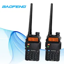 2 шт. Baofeng Портативный UV-5R 5 Вт Walkie Talkie радио для торгового центра склад VHF/UHF 136-174 мГц и 400-520 мГц 3-5 км Обсуждение диапазон