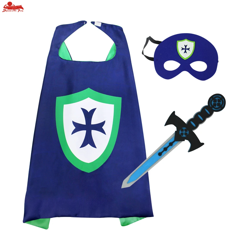 D.Q.Z 70*70 cm Pirate Costume Child Cape Mask Costume Elastic Knife Knight Sword Christmas Gifts Carnival Toys Play With Friend