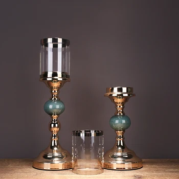 

New Chinese-style Ceramic Candleholder Home Wedding Ornament Table Decoration Christmas Party Romantic Candlelight Dinner Props