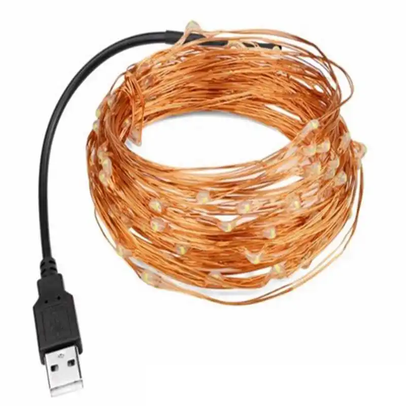 10 м/20 м светодиодный солнечный свет/USB гирлянда Водонепроницаемая медная