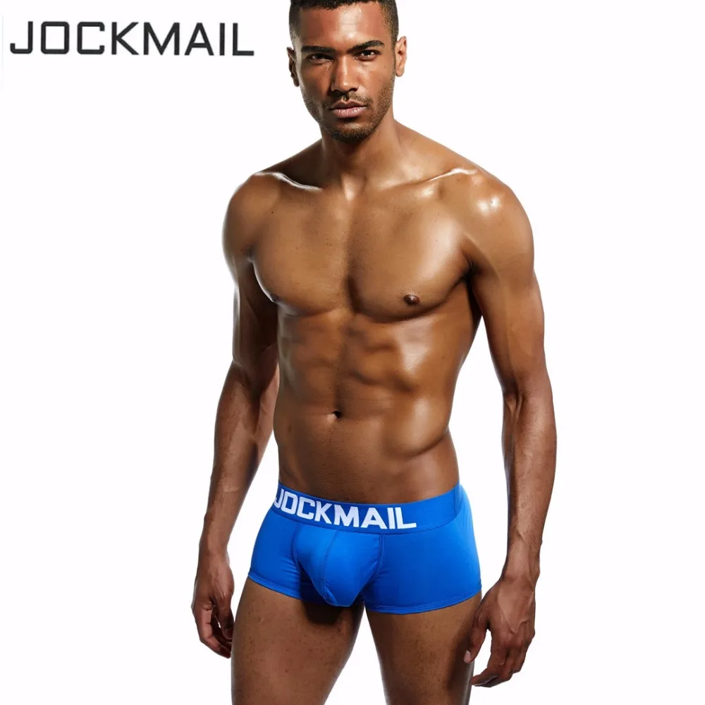 JOCKMAIL, 6 шт./лот, классические, белые, одноцветные, хлопковые, сексуальные, мужское нижнее белье, боксеры, шорты, u-образные, для геев, с мешочком для пениса, мужские трусы