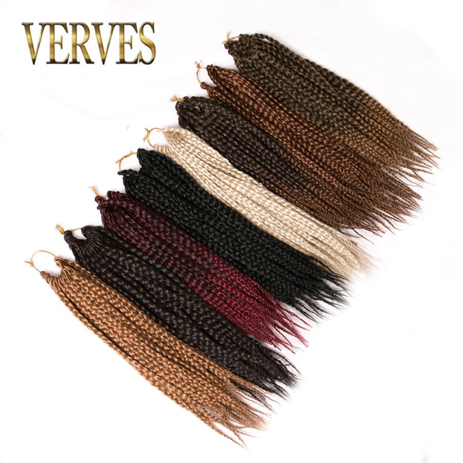 VERVES крючком волос 14 ''18" окно косы волосы 22strands/пакет чистого и Ombre плетение волос синтетические косы