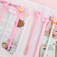 1 шт. милые Kawaii черные чернила мультфильм гелевая ручка 0,5 мм мультфильм пластиковая гелевая ручки для письма офисные школьные принадлежности канцелярские принадлежности